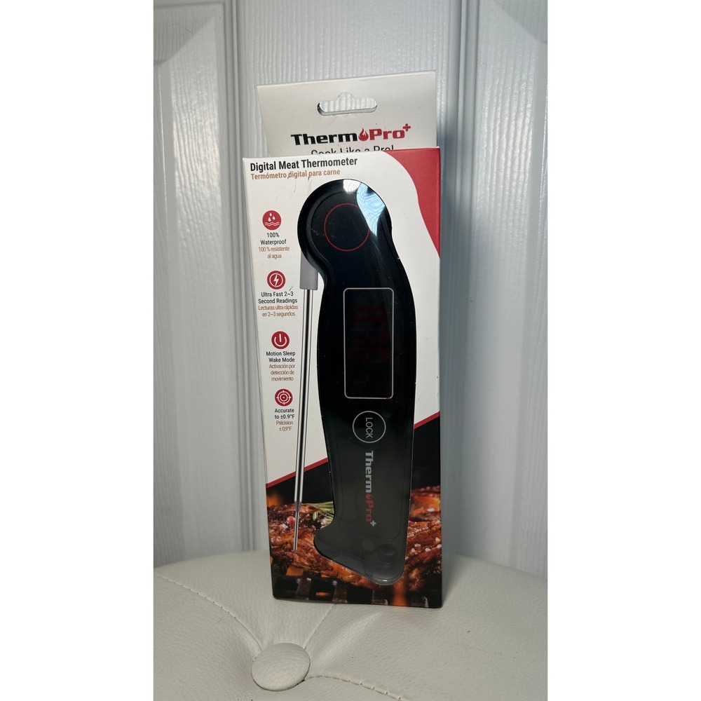 ThermoPro Digital Meat Thermometer TP19W OS Black Waterproof Instant Read IP65